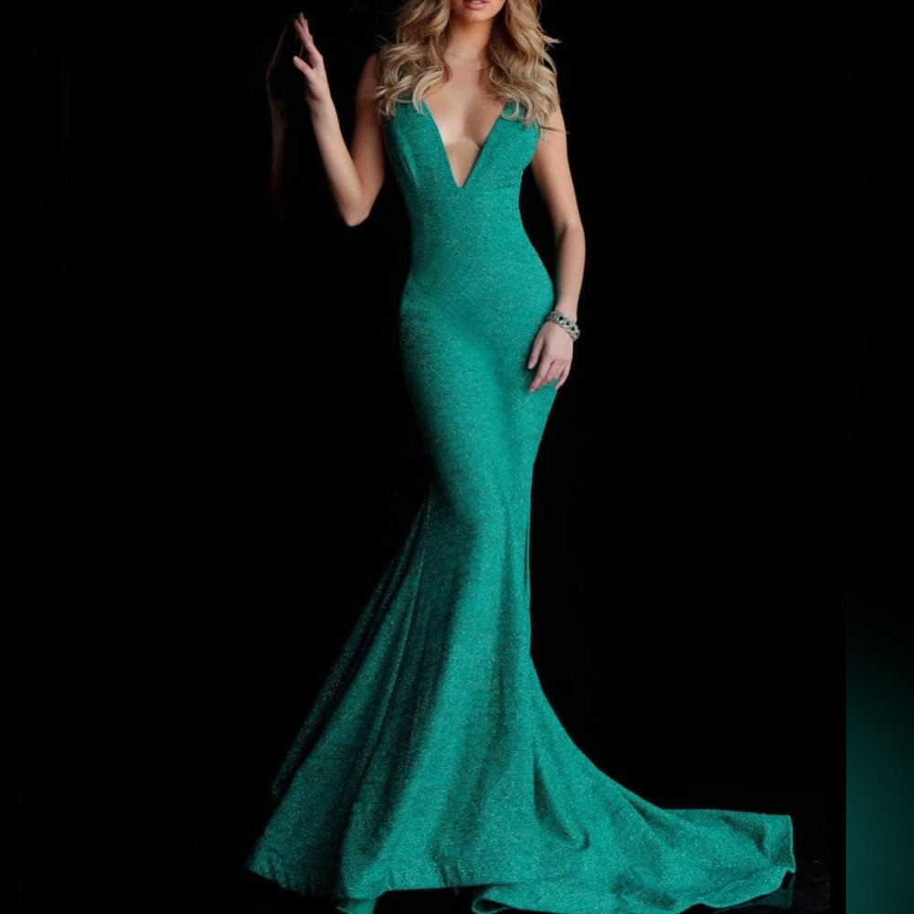 Jovani 45811 Jade Green Glittering Prom Dress Worn once